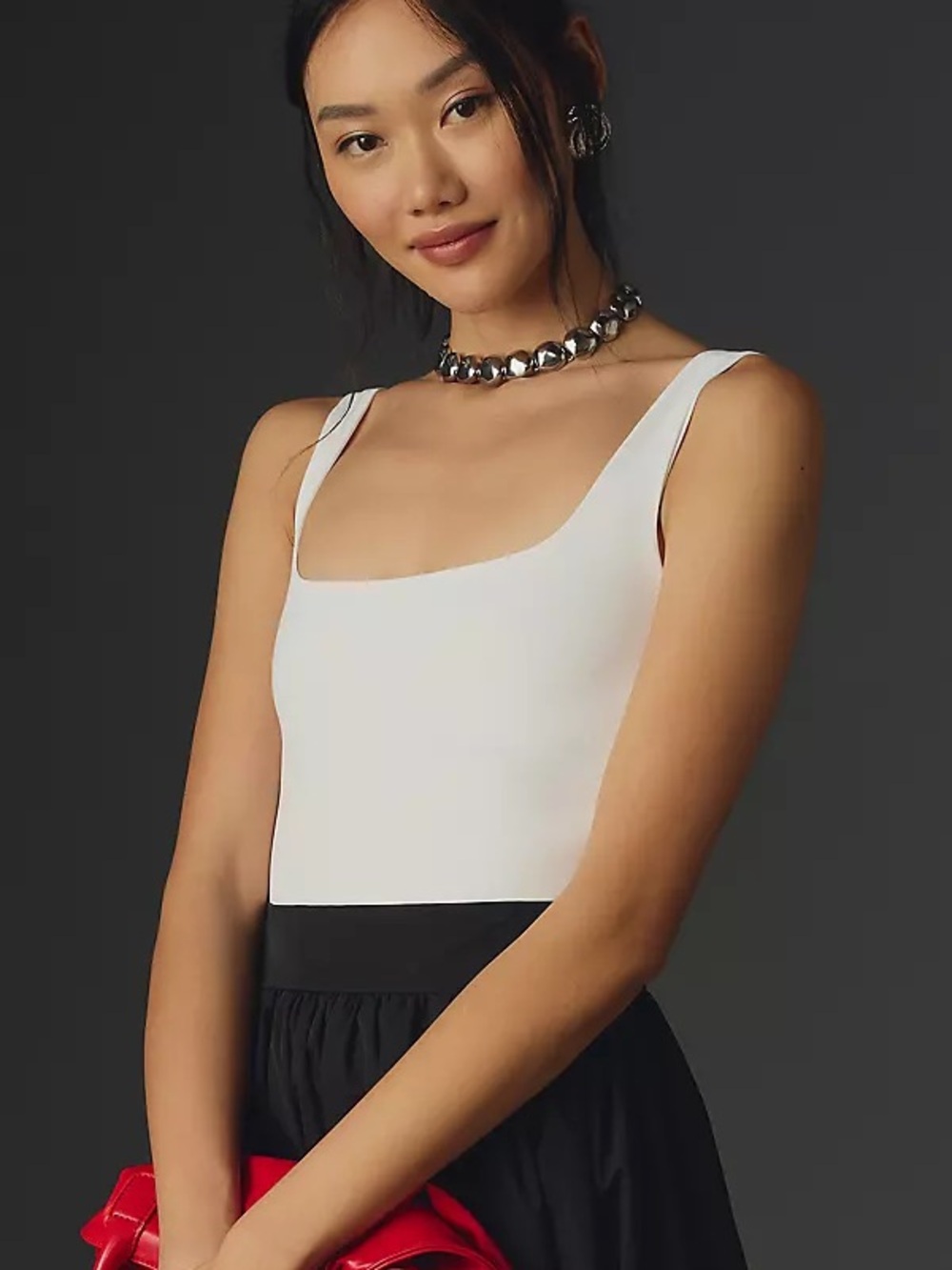 Anthropologie second skin White Square-Neck Tank Top - Women's Sleeveless Top